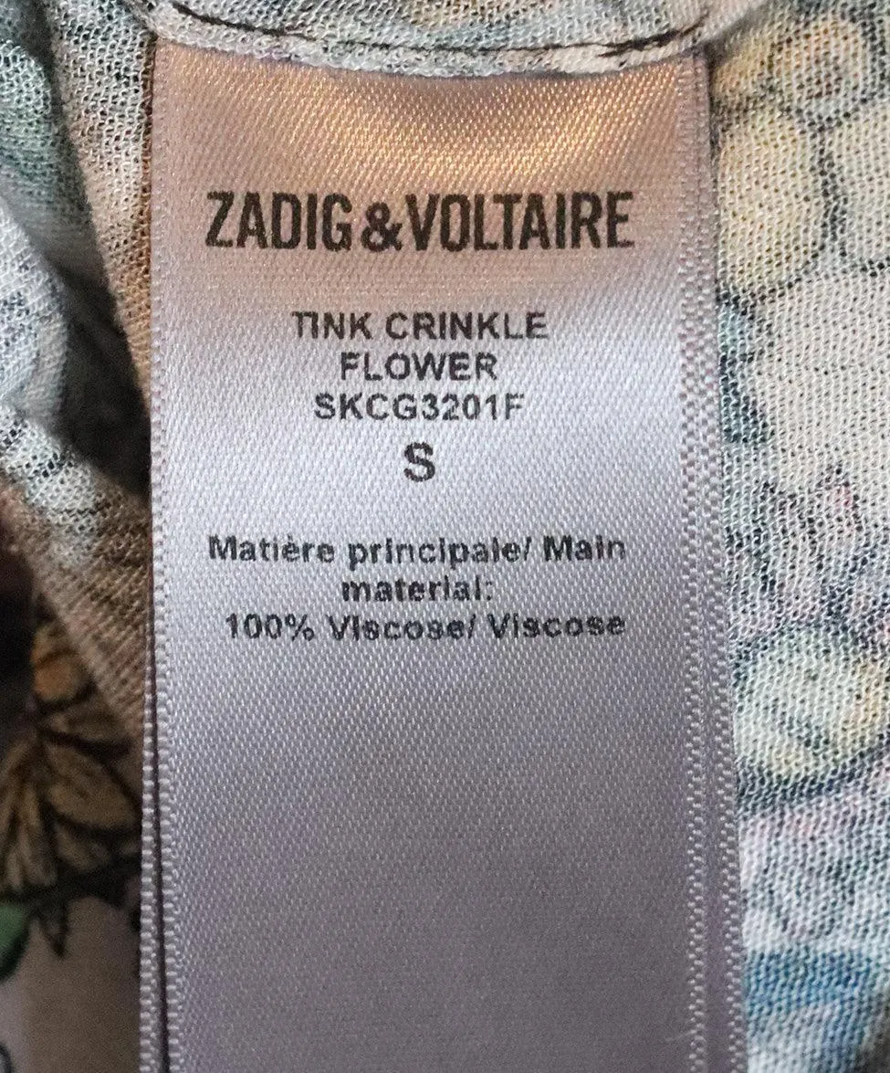 Zadig & Voltaire Multi Floral Print Blouse sz 4
